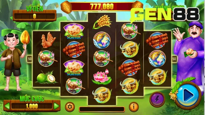 Giao diện của tất cả các game slot đều có chung cấu trúc gồm các cuộn quay biểu tượng
