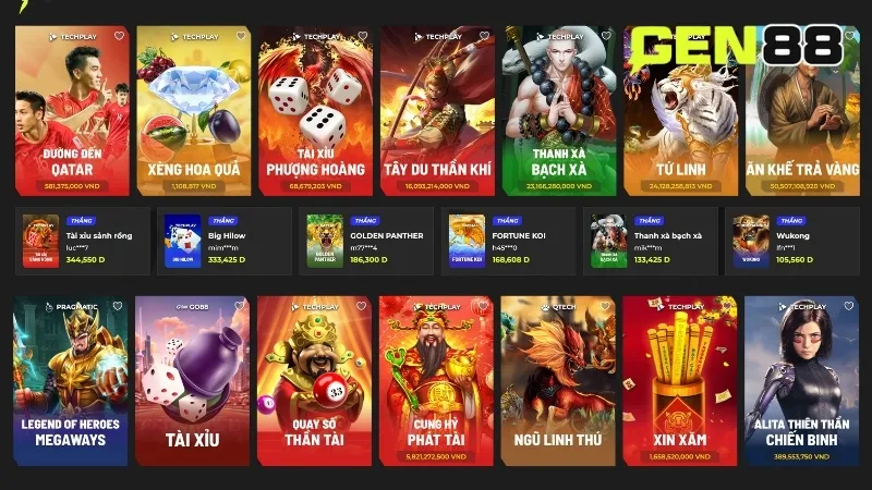 Nhà cái cung cấp đa dạng thể loại game hot